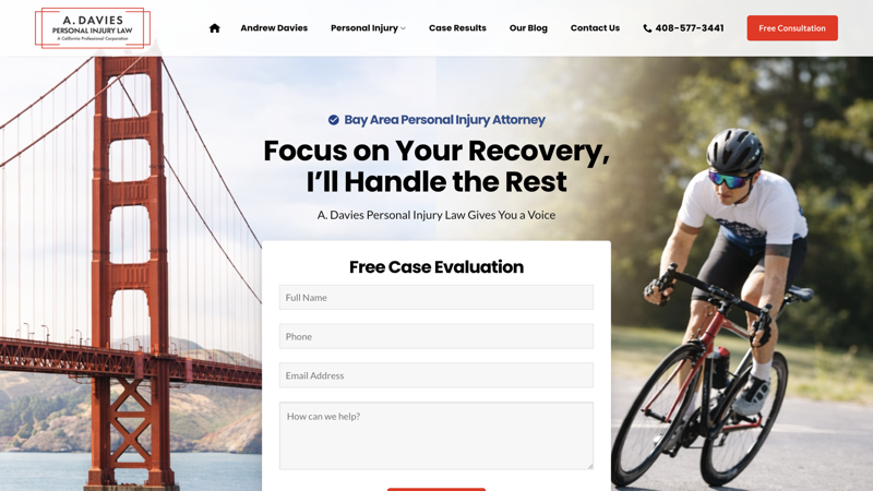 Andrew Davies Personal Injury Law website